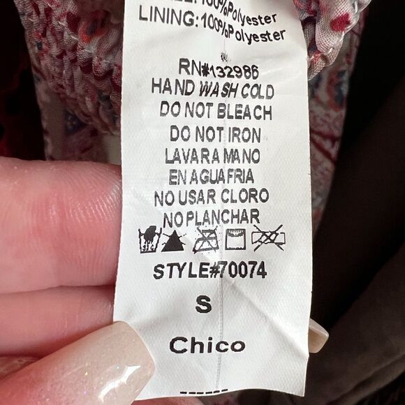 Bohemian vibes wide leg pant. Fully lined. Size S - Picture 3 of 3